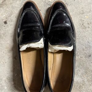 Everlane Black Leather Penny Loafers Flats